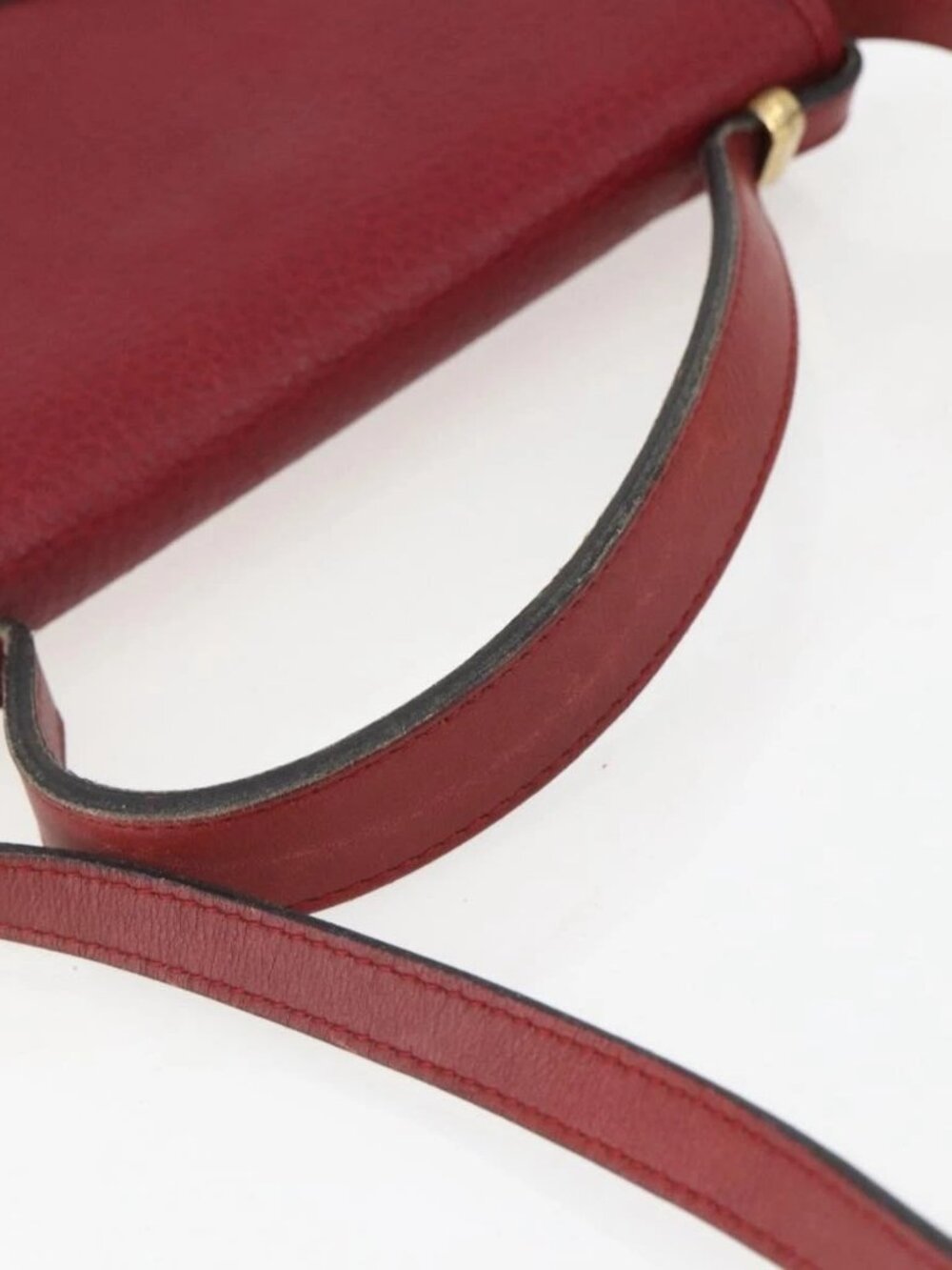 Christian Dior Hand Bag Leather 2way Red Gold Auth BA8209 - Picture 8 of 16